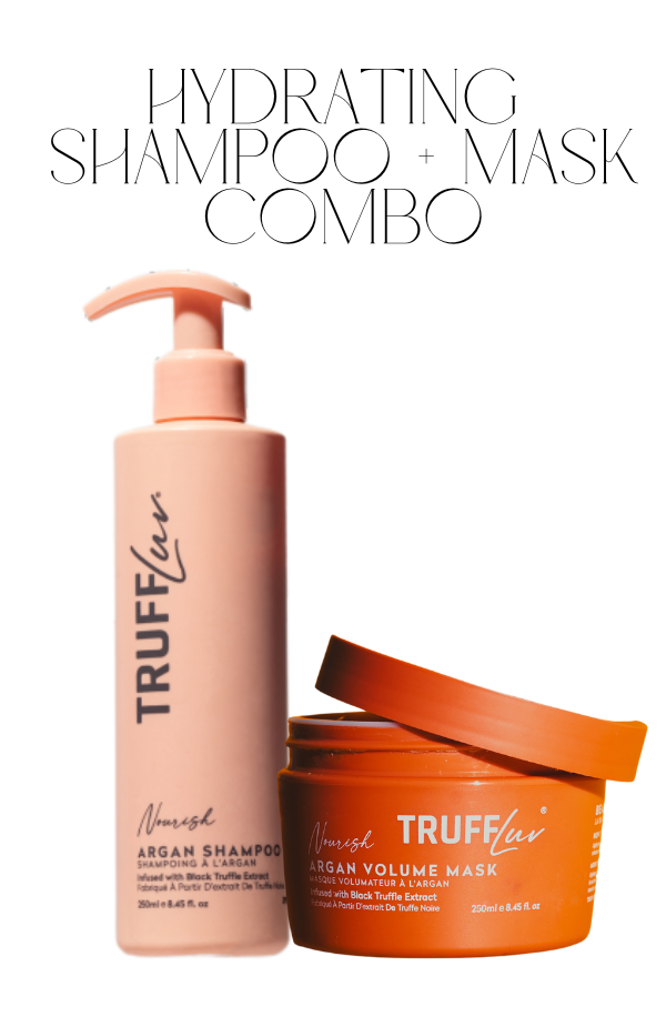 TruffLuv Hydrating Argan Shampoo and Mask combo bottles