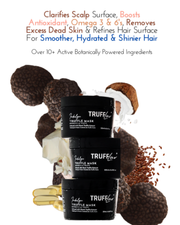 TruffLuv Truffle Mask clarifies scalp, boosts antioxidants and omega 3 6, removes dead skin for smoother hydrated shinier hair